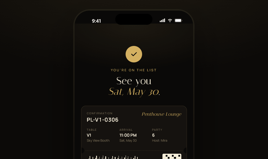 Confirmation with QR pass